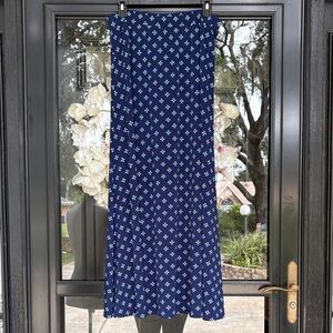 Chico's Navy and White Patterned Maxi Skirt